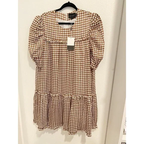 $338 Birgitte Herskind Sus Shift Dress  Pepita Houndstooth Print Size US 12 XL - Picture 3 of 7
